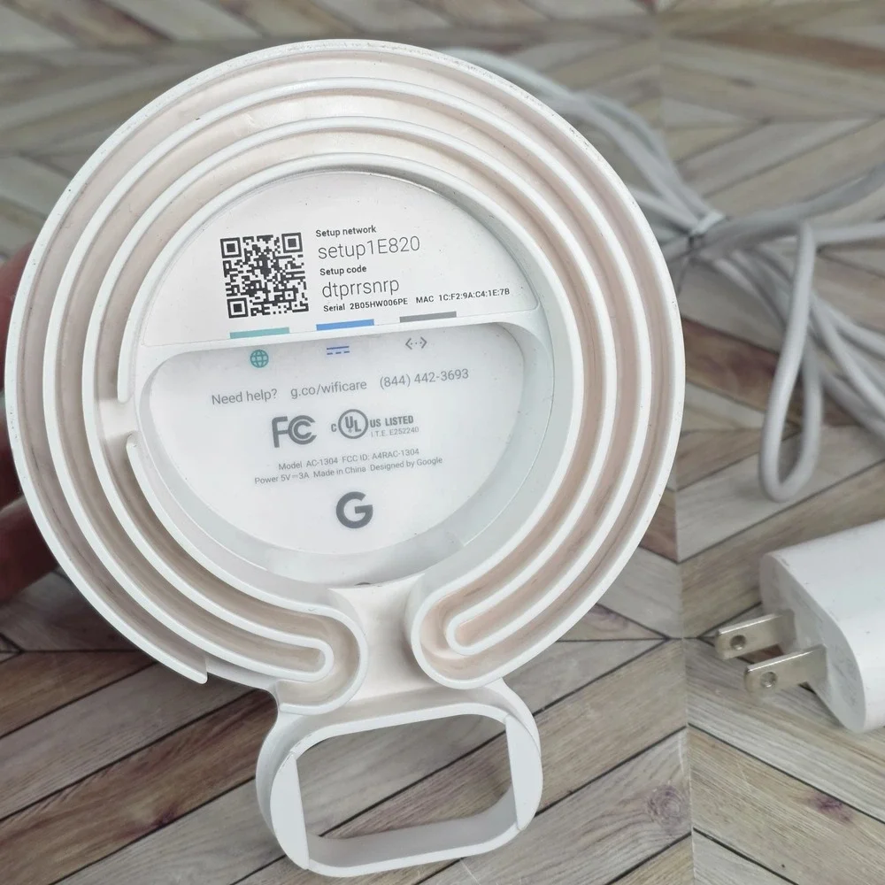 Google WiFi AC-1304 1 Port 1200Mbps Wireless Mesh Router With Cable Cord- Works